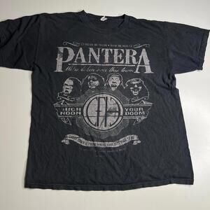 Vintage Pantera High Noon Your Doom Graphic T Shirt Black Distressed Metal Tee